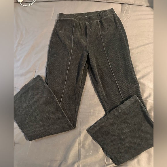 aerie Pants - aerie Brand Black Flared Leg Corduroy Leggings